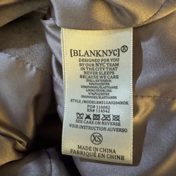 Blank NYC Faux Suede Moto Jacket - Sand Stone XS - Picture 6 of 6